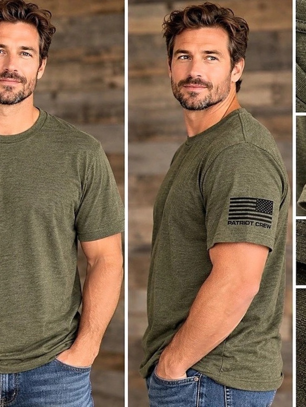 Patriot Crew Men's Olive Short Sleeve Tee Size XL Like New